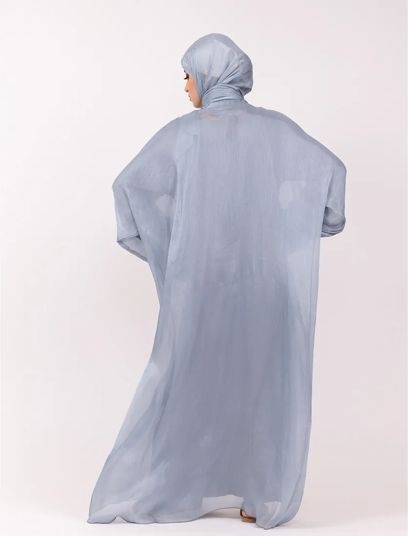 Blue Open Organza Kaftan Set